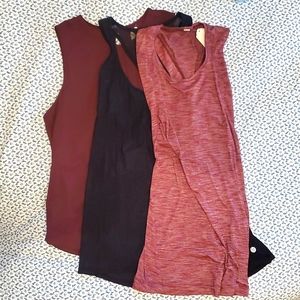 Three Lululemon Tanks - size 6